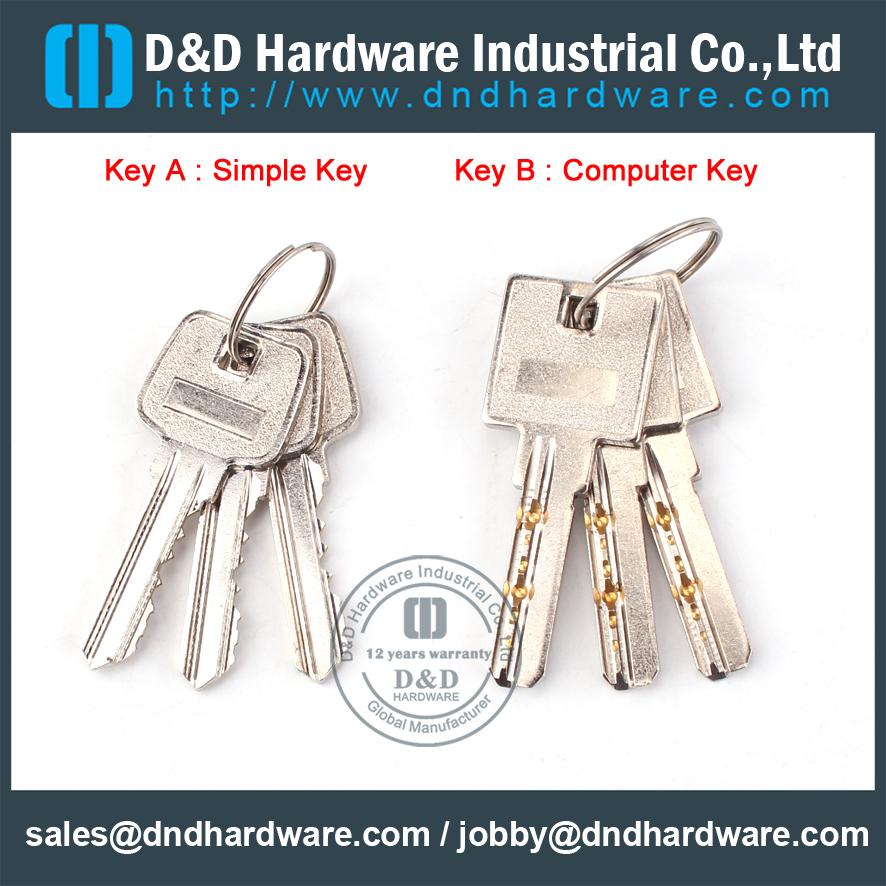 Euro profile cylinder locks Key Clé de verrouillage du cylindre de profil euro