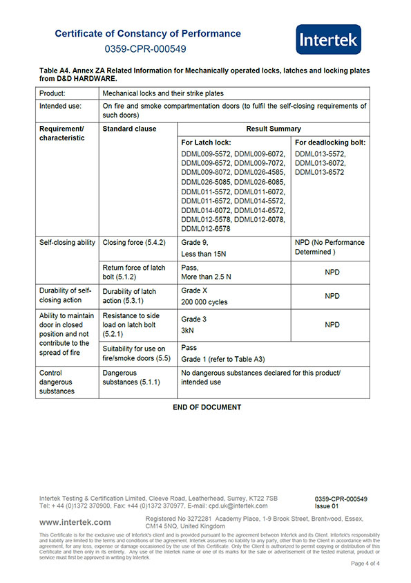 Verrouillage CE 200 000 cycles Test -D & Ｈ Ｈardware-P4