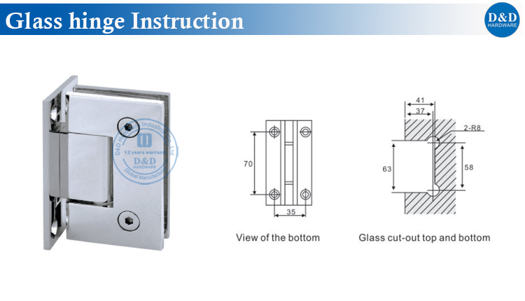 Insturation de charni&egrave;re en verre