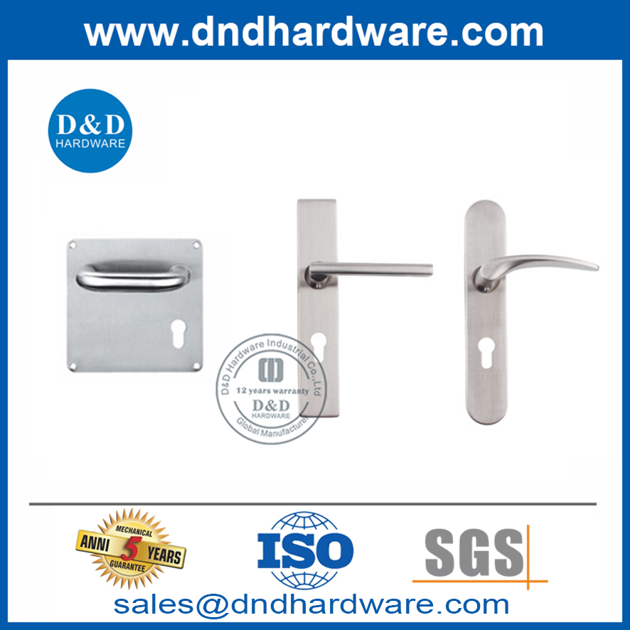 Poignée de porte carrée SS304 sur la plaque arrière pour la porte interne-DDTP007