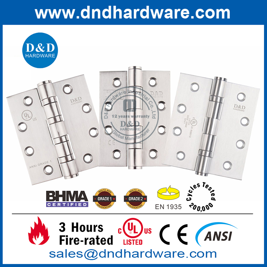 Charnière de porte extérieure à pointe de rivet en acier inoxydable de 4 pouces-DDSS005