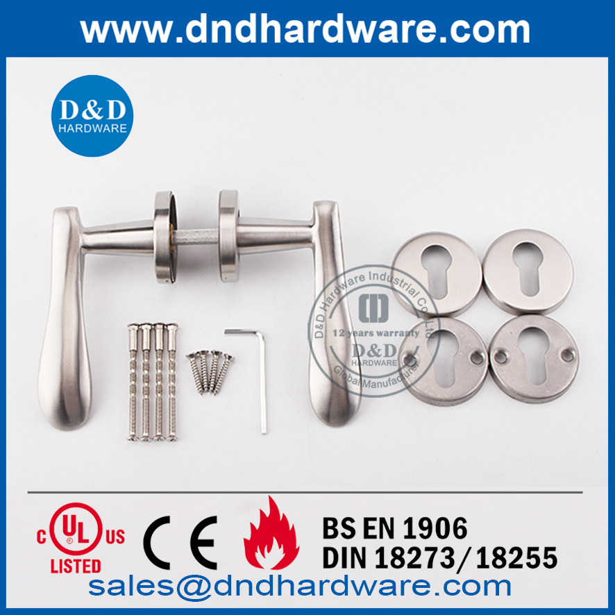 Porte de chambre à coucher en acier inoxydable moderne Handle de levier de levier-DDSH014