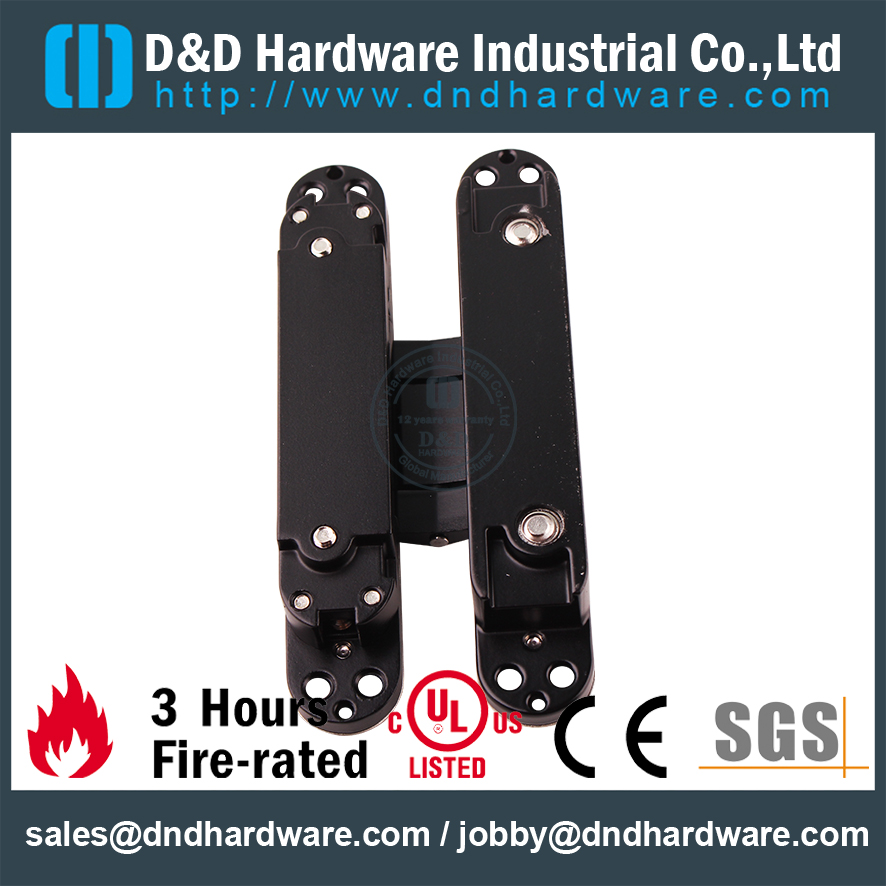 Pandi de ponçage noir à 180 degrés lourds 3D Hinge cachée réglable pour la porte en métal-DDCH008-G40