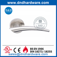 SS304 Silver Soild Lever Double Handle de porte intérieure-porte-DDSH043