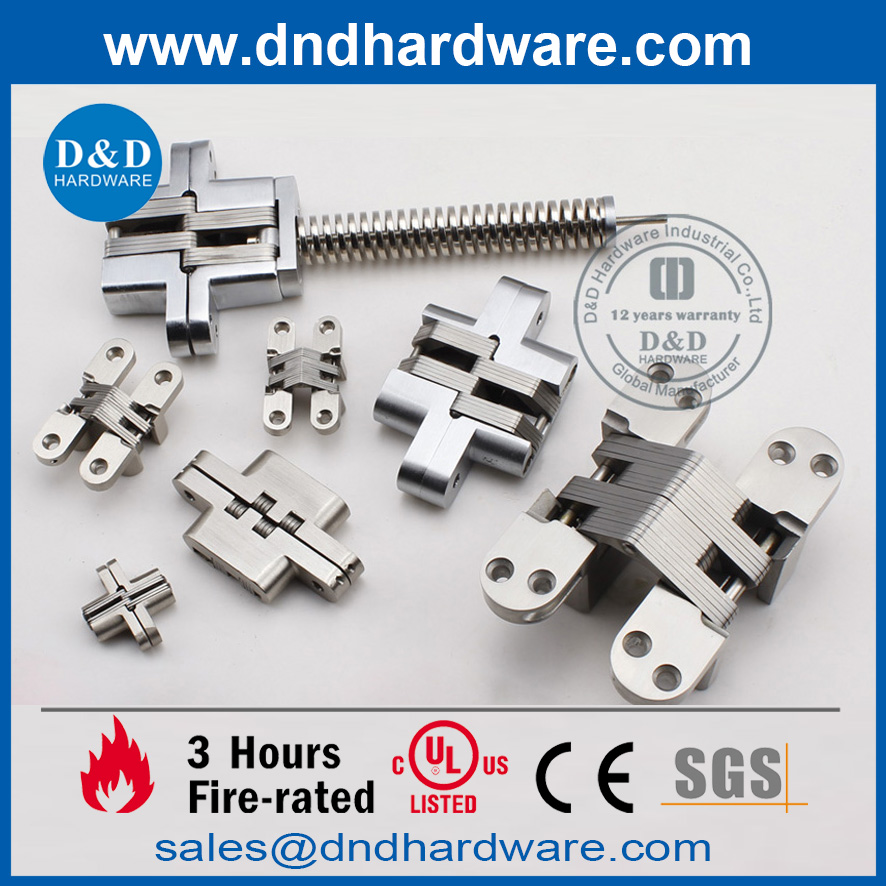 Charnière de porte invisible réglable en alliage de zinc 3-D-DDCH009