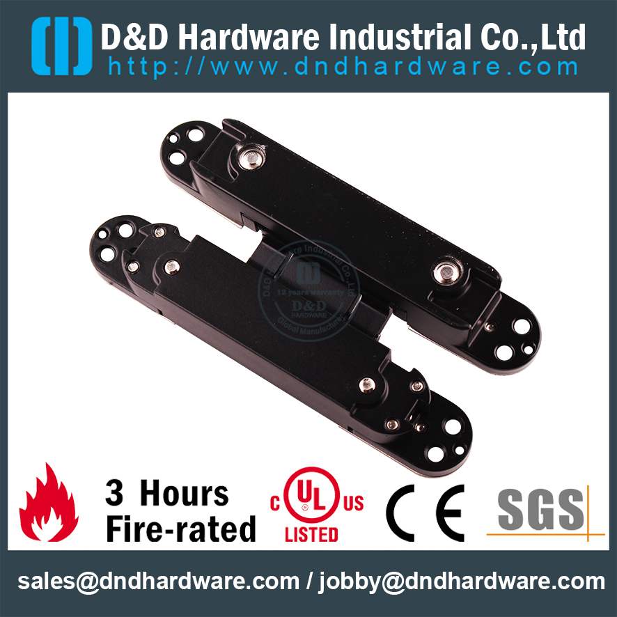 Pandi de ponçage noir à 180 degrés lourds 3D Hinge cachée réglable pour la porte en métal-DDCH008-G40