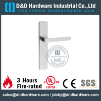 Poignée de levier de forme carrée en acier inoxydable 316 avec plaque rectangulaire pour la porte-DDTP005 notée par incendie