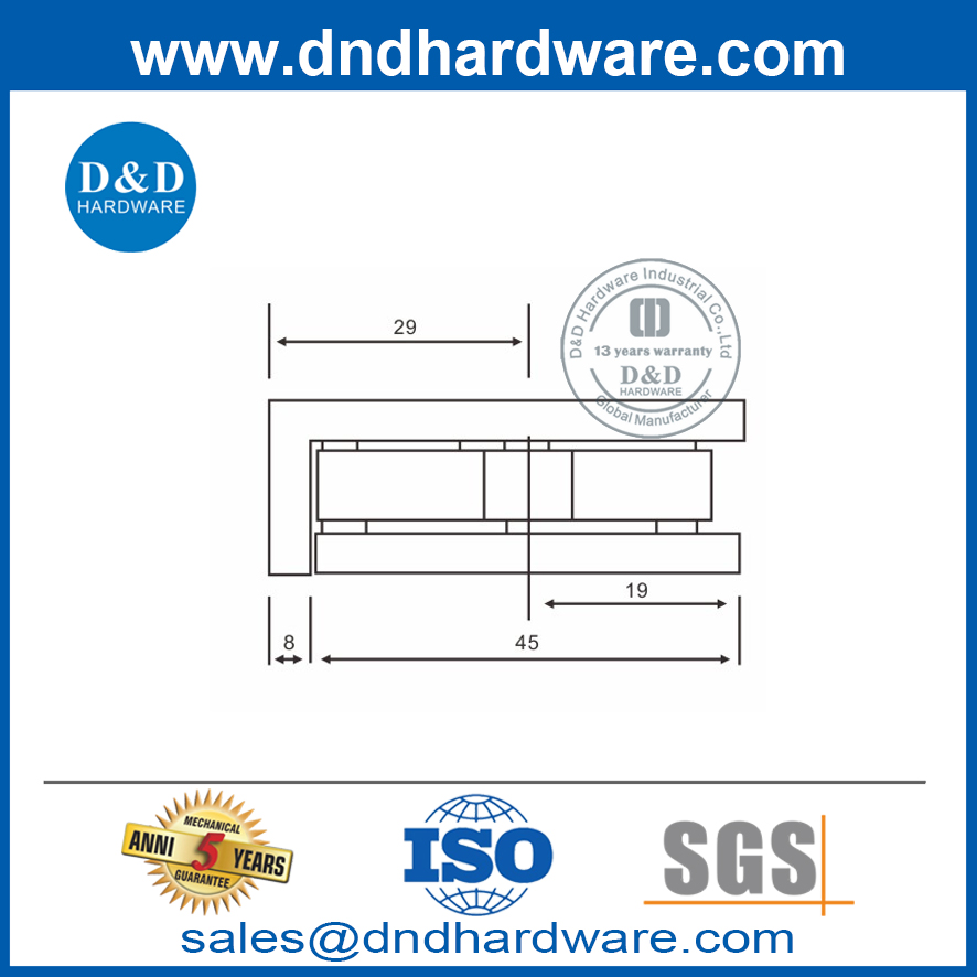 Écran de douche moderne en acier inoxydable Clip-ddgc001