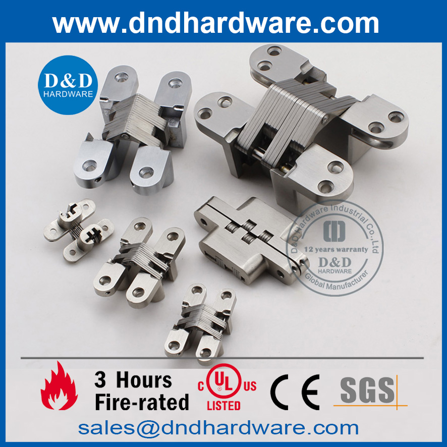 Charnière de porte invisible réglable en alliage de zinc 3-D-DDCH009